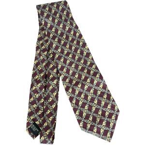 Jhane Barnes Original Fabric 100% Silk Japan Burgundy Brown Tie